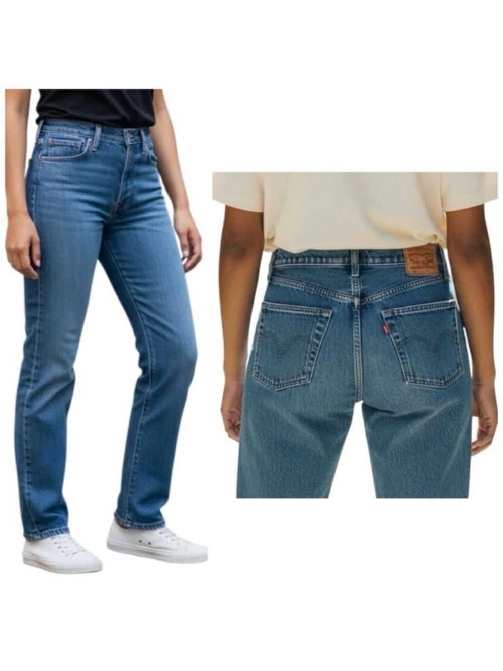 Levi's 501 Original Jeans Womens W26 L30 Straight Fit Red Tab Blue Denim